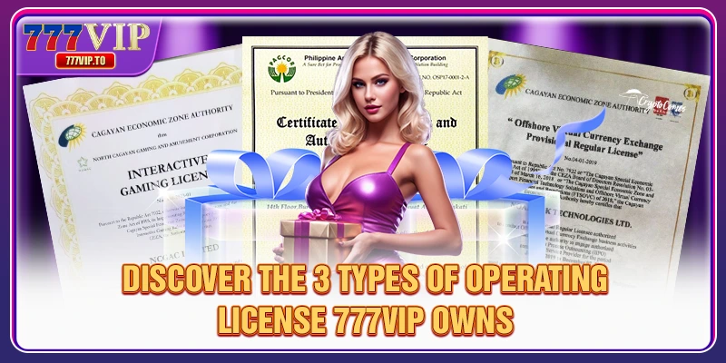 Discover the 3 types of Operating License 777VIP owns